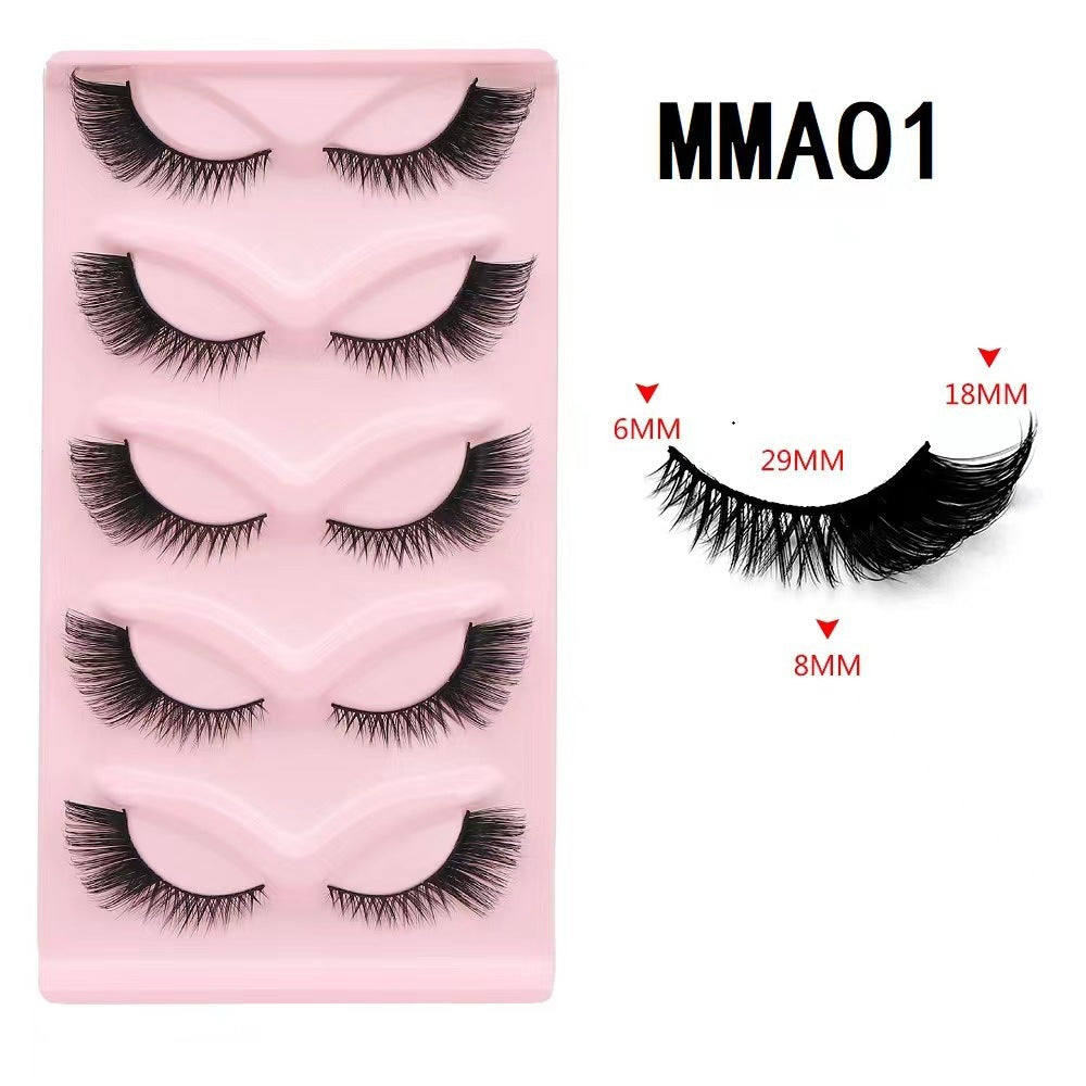 European and American style, cat-eye fox style, oblique false eyelashes, thick and natural style, one-piece black stem eyelashes