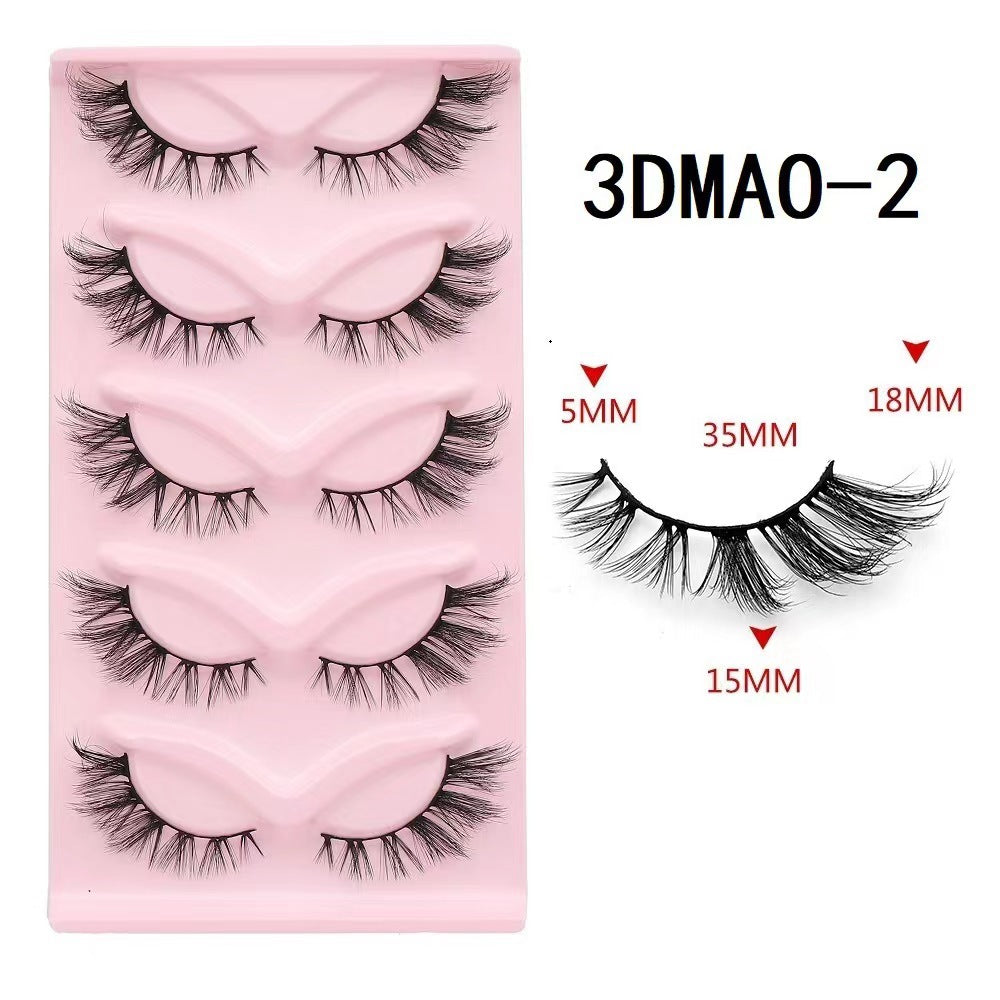 European and American style, cat-eye fox style, oblique false eyelashes, thick and natural style, one-piece black stem eyelashes