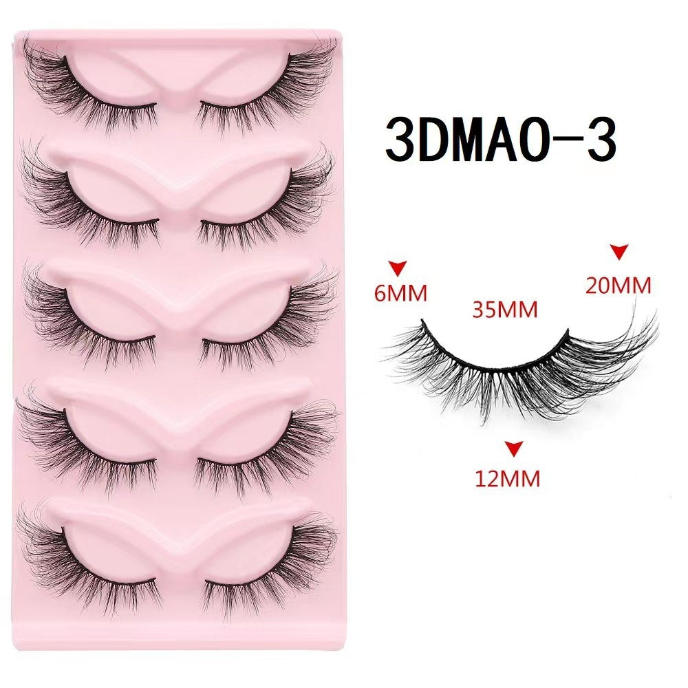 European and American style, cat-eye fox style, oblique false eyelashes, thick and natural style, one-piece black stem eyelashes