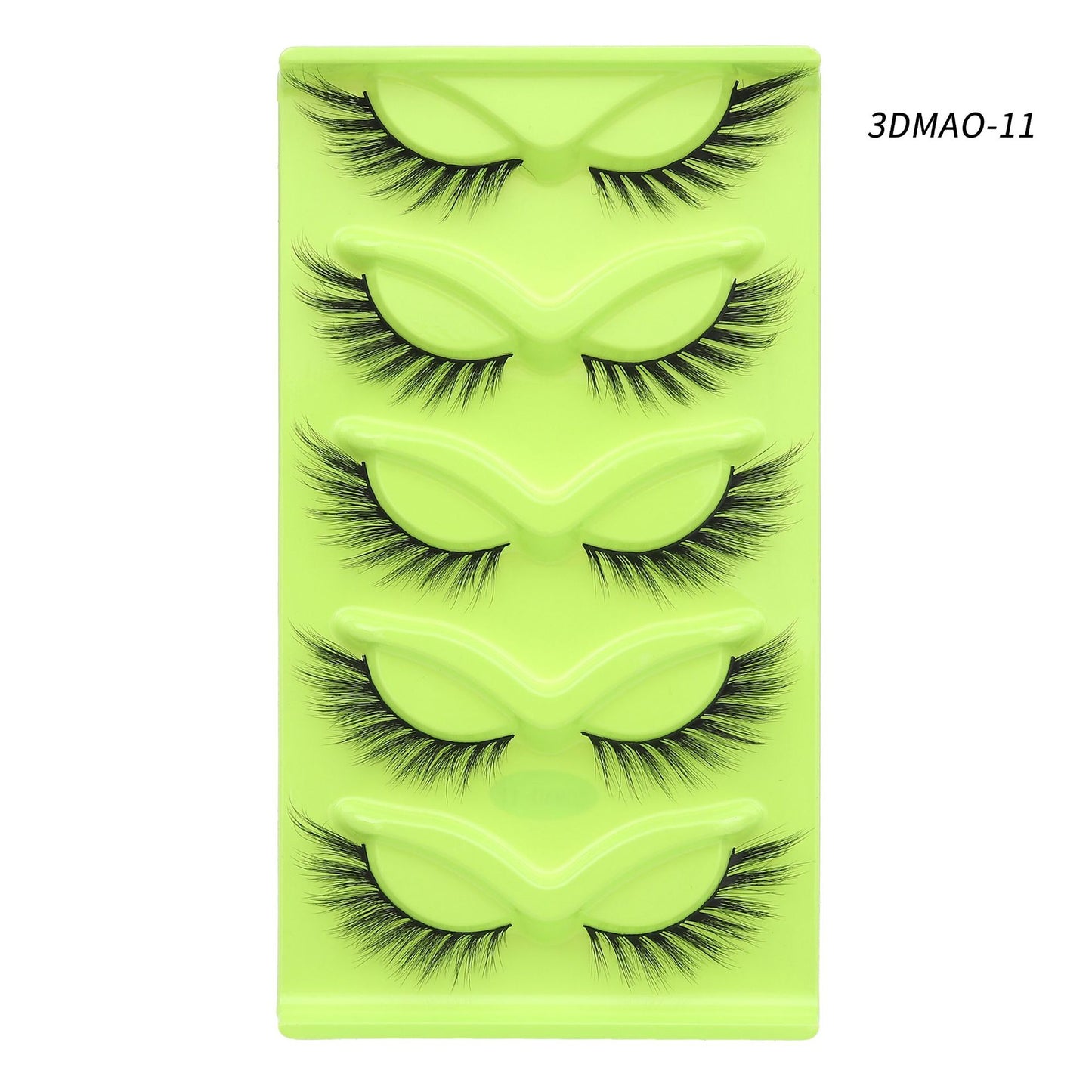 European and American oblique flying 5 pairs of green fox eye cat eye false eyelashes thick curled simulation fox eyelashes