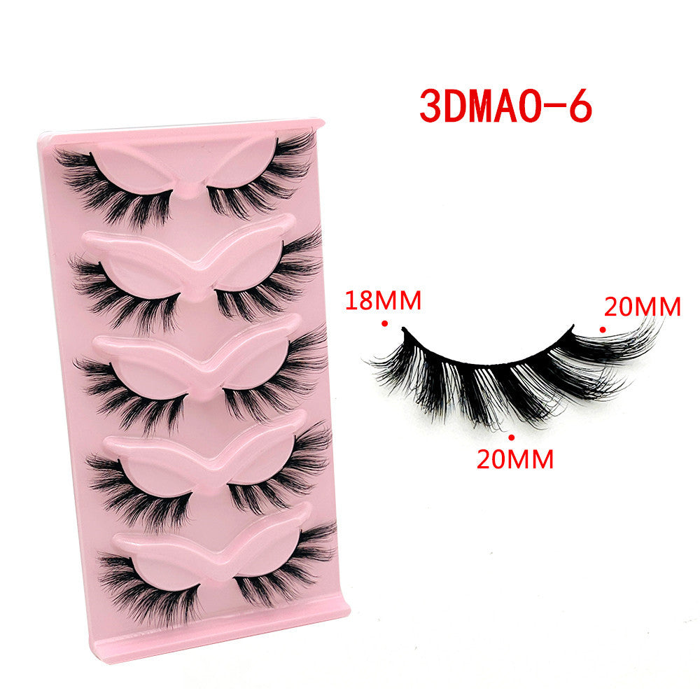 European and American style, cat-eye fox style, oblique false eyelashes, thick and natural style, one-piece black stem eyelashes