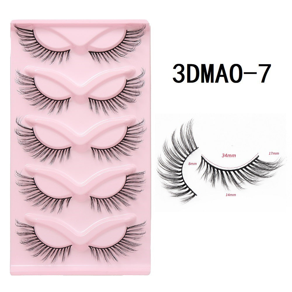 European and American style, cat-eye fox style, oblique false eyelashes, thick and natural style, one-piece black stem eyelashes