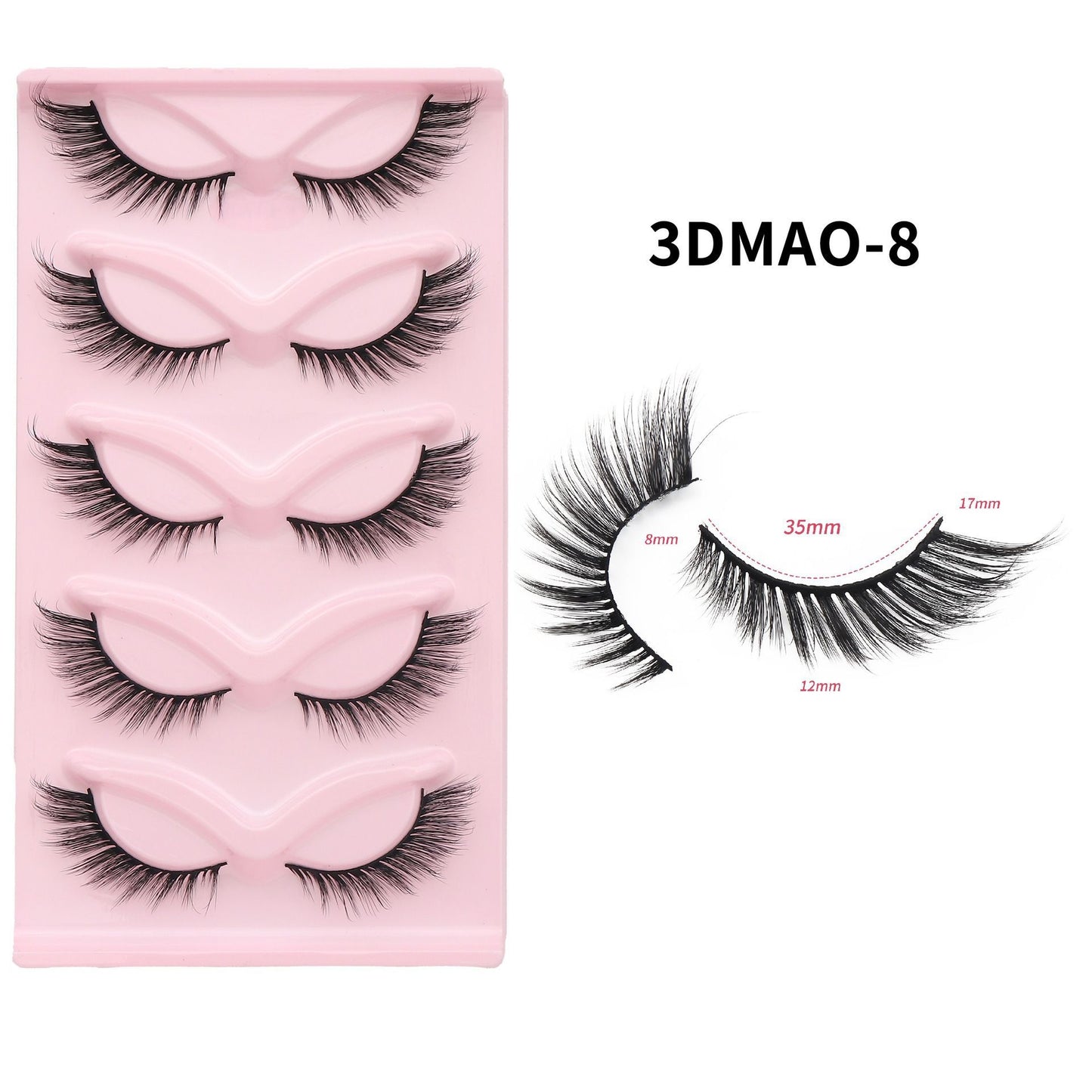 European and American style, cat-eye fox style, oblique false eyelashes, thick and natural style, one-piece black stem eyelashes