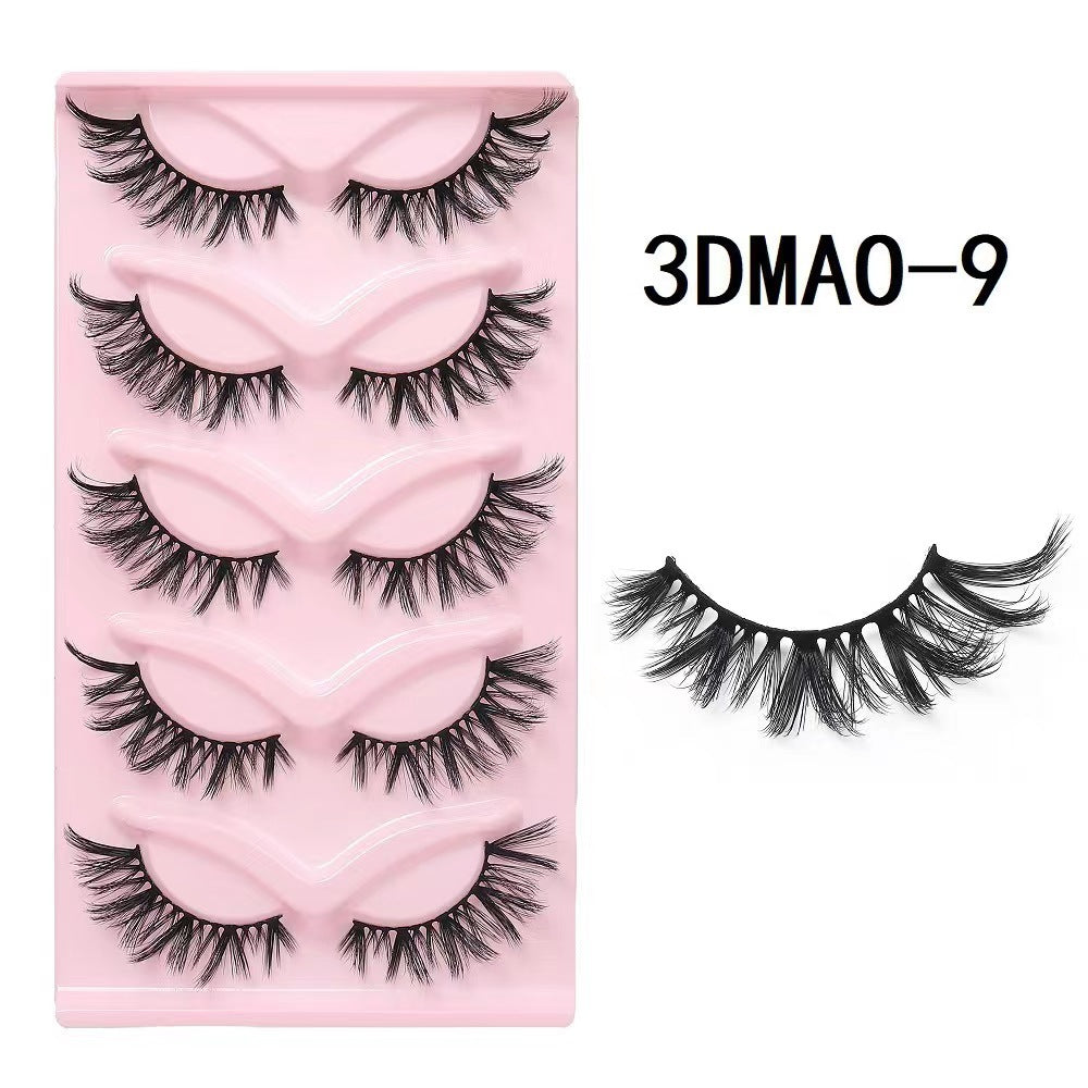 European and American style, cat-eye fox style, oblique false eyelashes, thick and natural style, one-piece black stem eyelashes