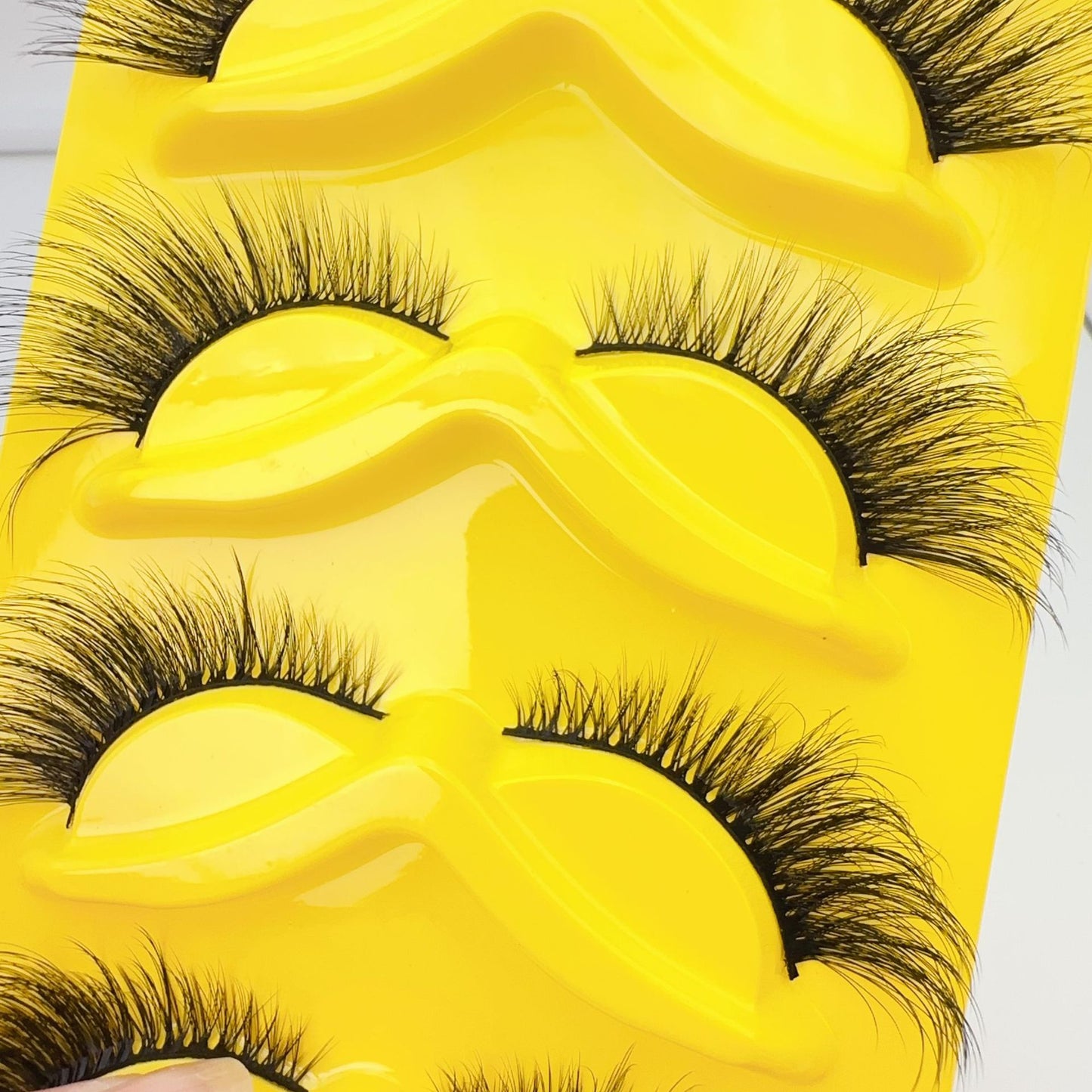 Fox-style slanted false eyelashes 5 pairs 3D thick exaggerated curling multi-layer one-piece eyelashes