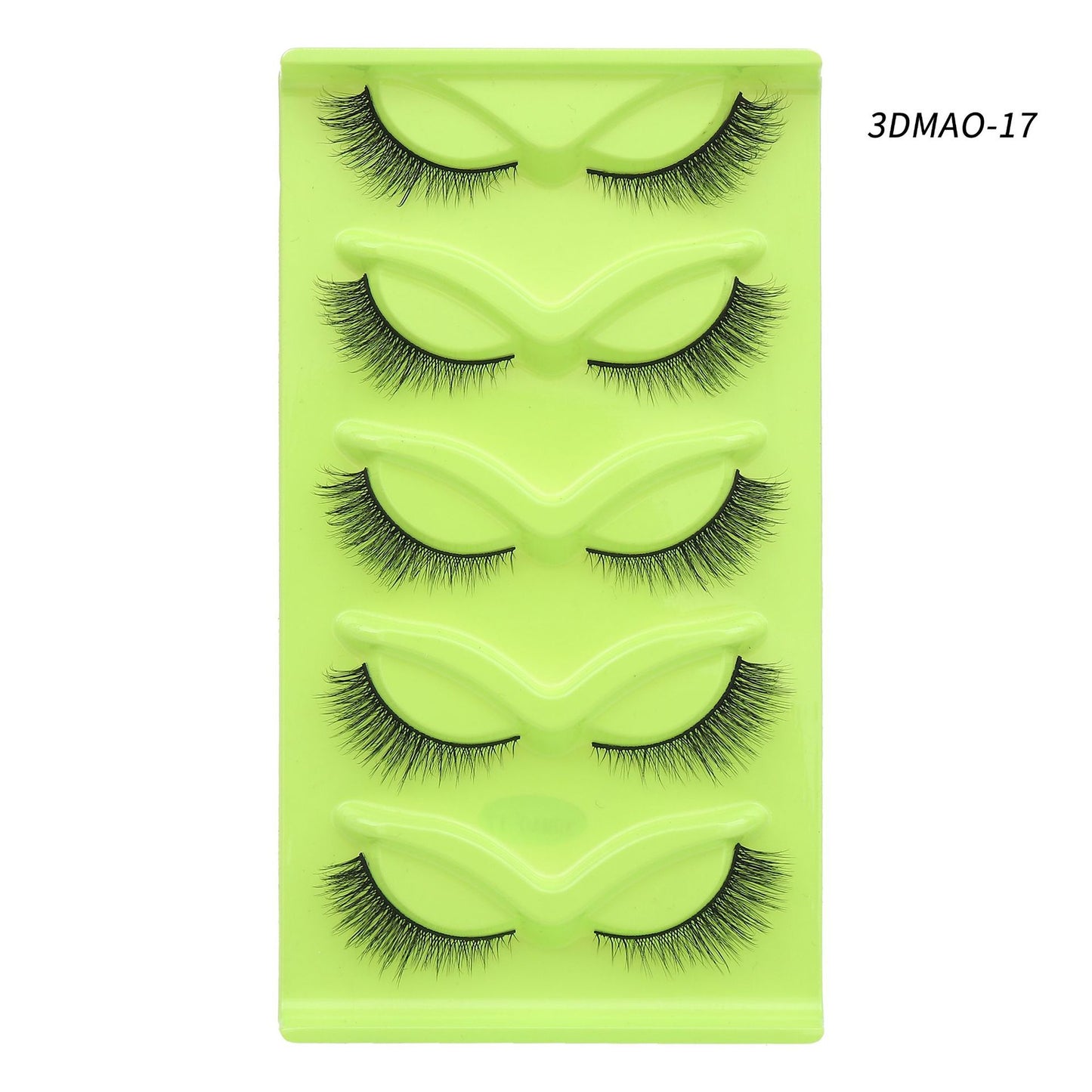 European and American oblique flying 5 pairs of green fox eye cat eye false eyelashes thick curled simulation fox eyelashes