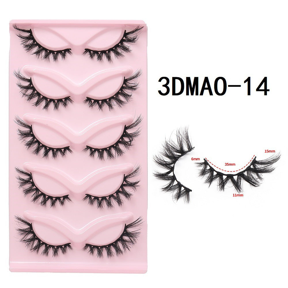 European and American style, cat-eye fox style, oblique false eyelashes, thick and natural style, one-piece black stem eyelashes