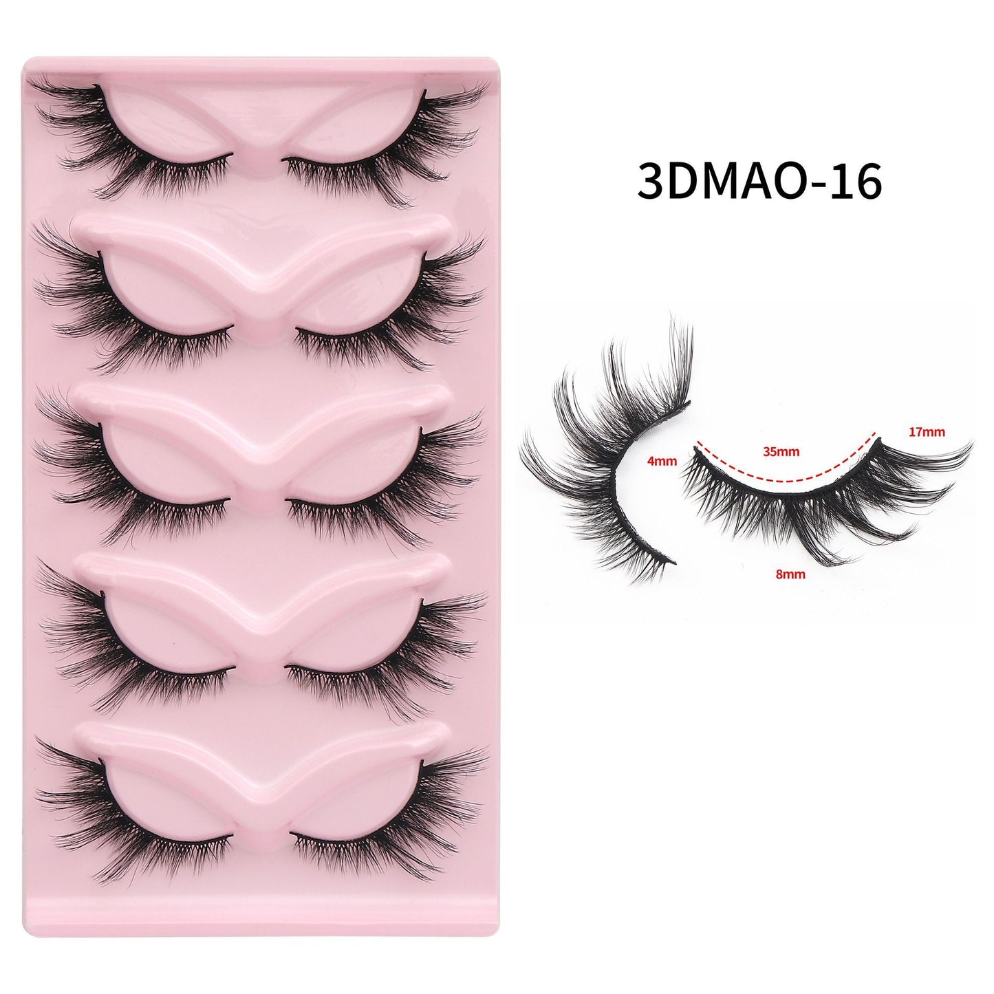 European and American style, cat-eye fox style, oblique false eyelashes, thick and natural style, one-piece black stem eyelashes