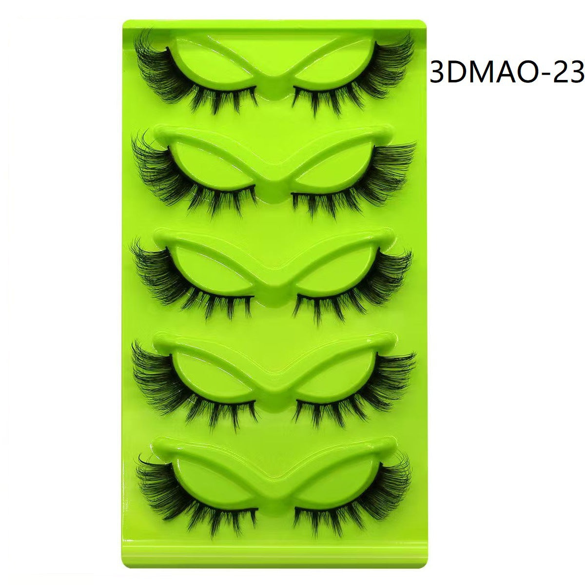 European and American oblique flying 5 pairs of green fox eye cat eye false eyelashes thick curled simulation fox eyelashes