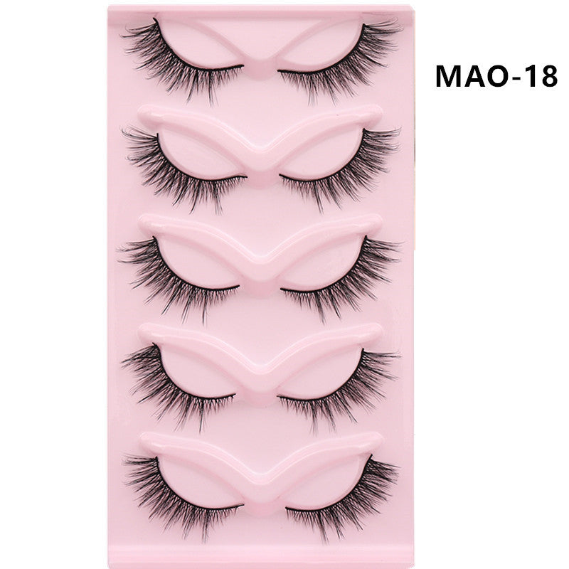 European and American style, cat-eye fox style, oblique false eyelashes, thick and natural style, one-piece black stem eyelashes