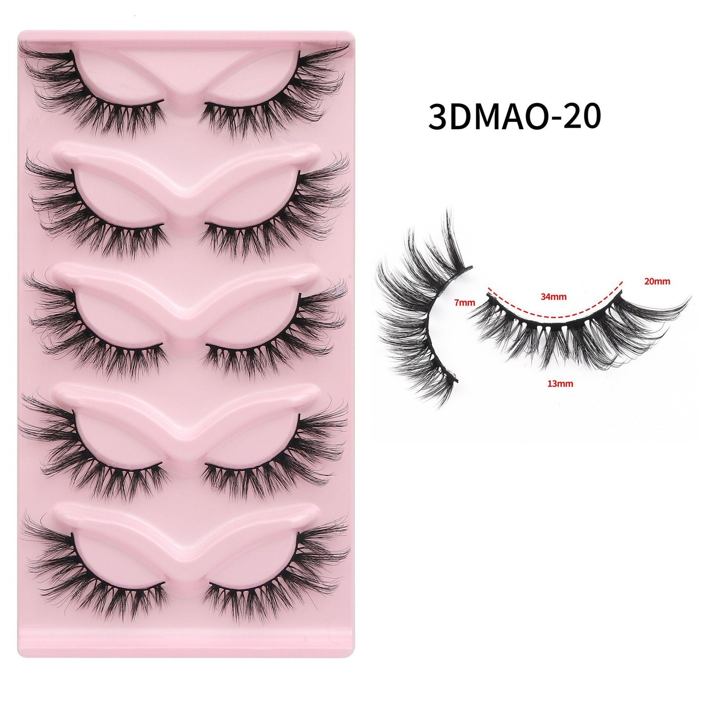 European and American style, cat-eye fox style, oblique false eyelashes, thick and natural style, one-piece black stem eyelashes