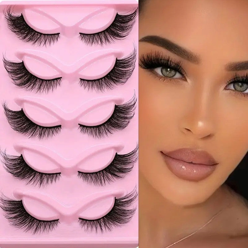 European and American style, cat-eye fox style, oblique false eyelashes, thick and natural style, one-piece black stem eyelashes