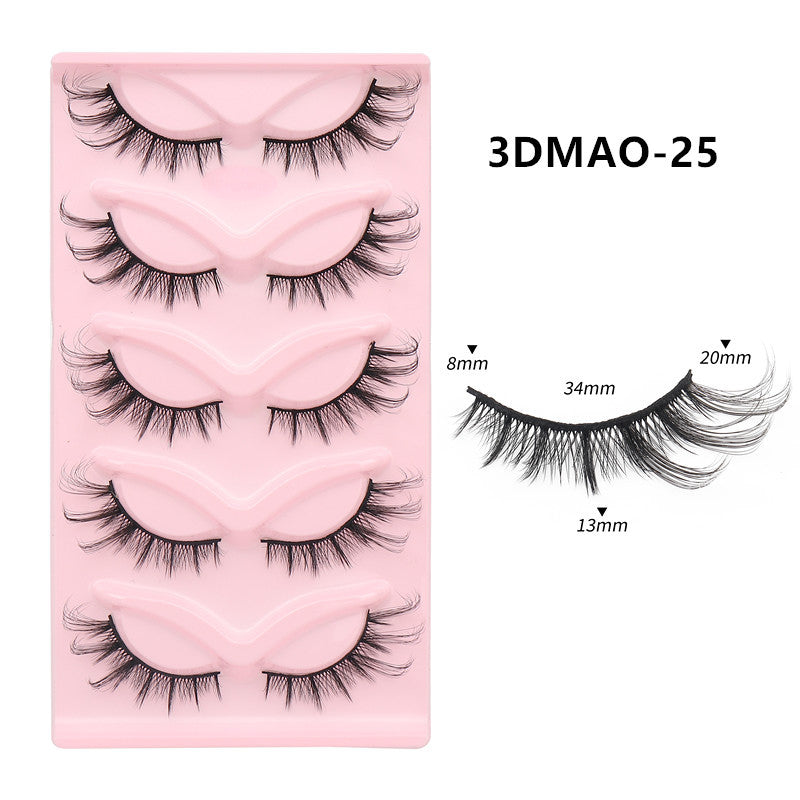 European and American style, cat-eye fox style, oblique false eyelashes, thick and natural style, one-piece black stem eyelashes