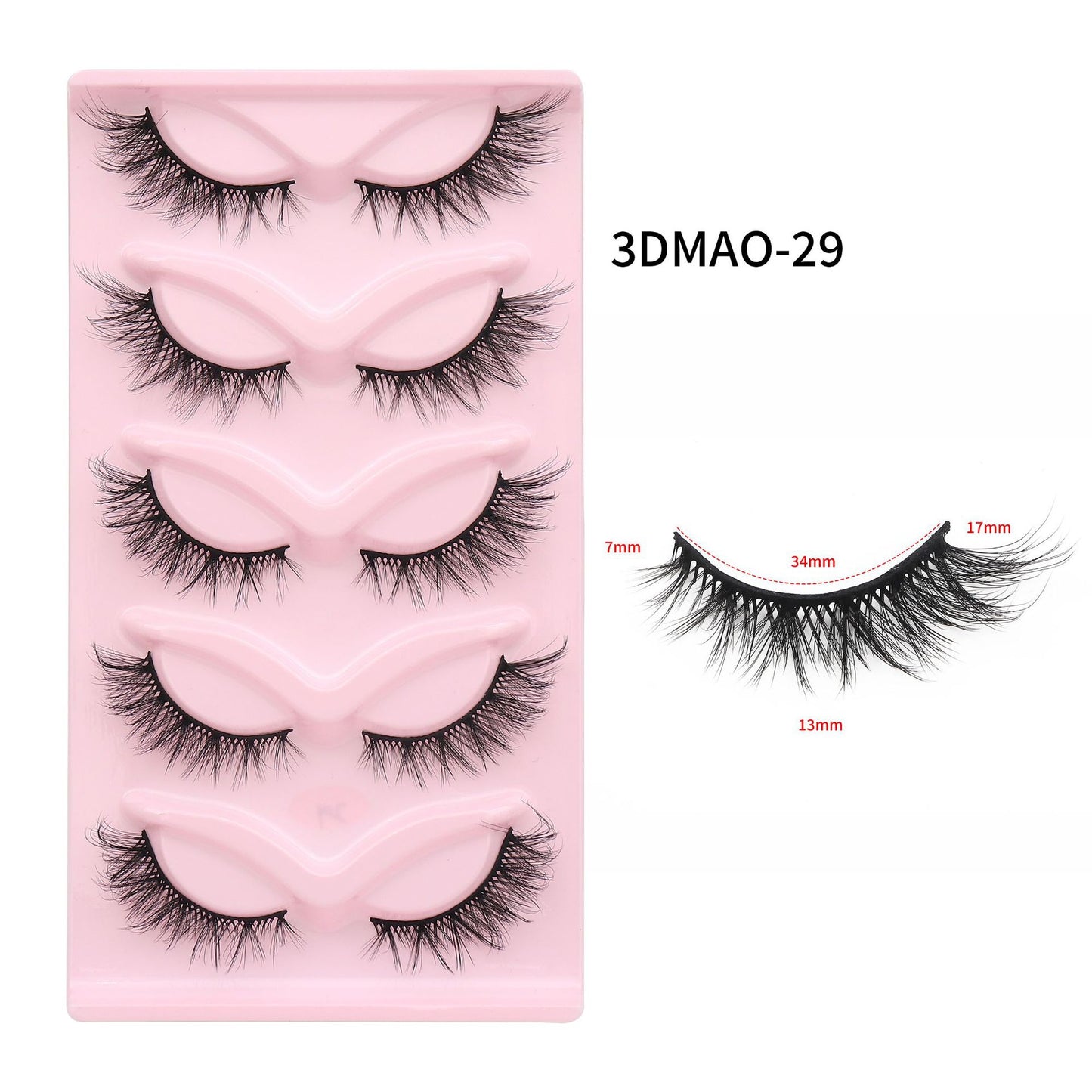 European and American style, cat-eye fox style, oblique false eyelashes, thick and natural style, one-piece black stem eyelashes