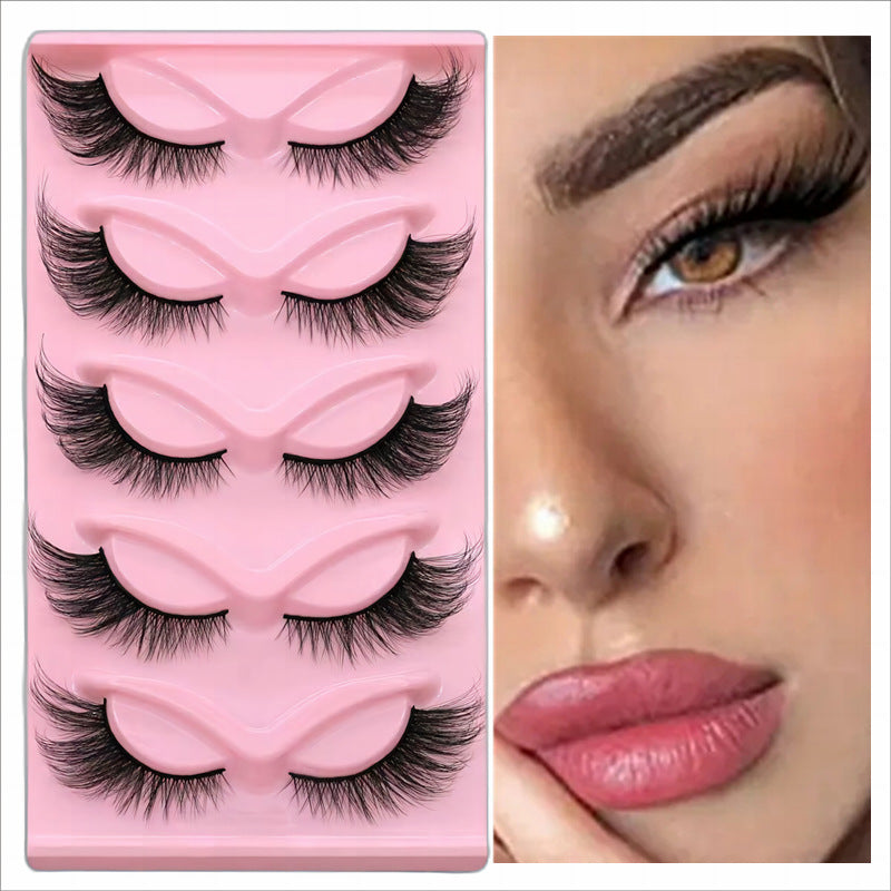 European and American style, cat-eye fox style, oblique false eyelashes, thick and natural style, one-piece black stem eyelashes