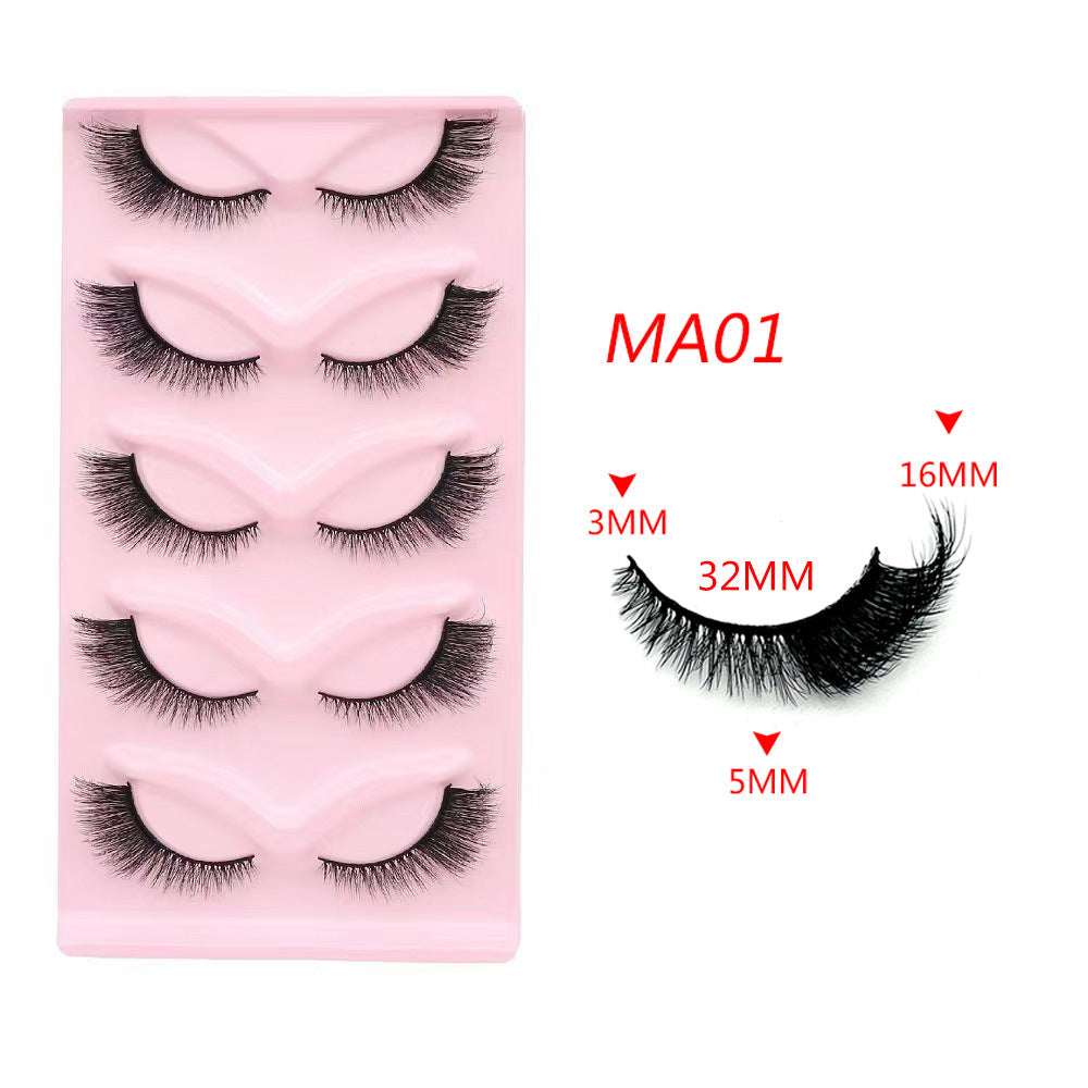 European and American style, cat-eye fox style, oblique false eyelashes, thick and natural style, one-piece black stem eyelashes