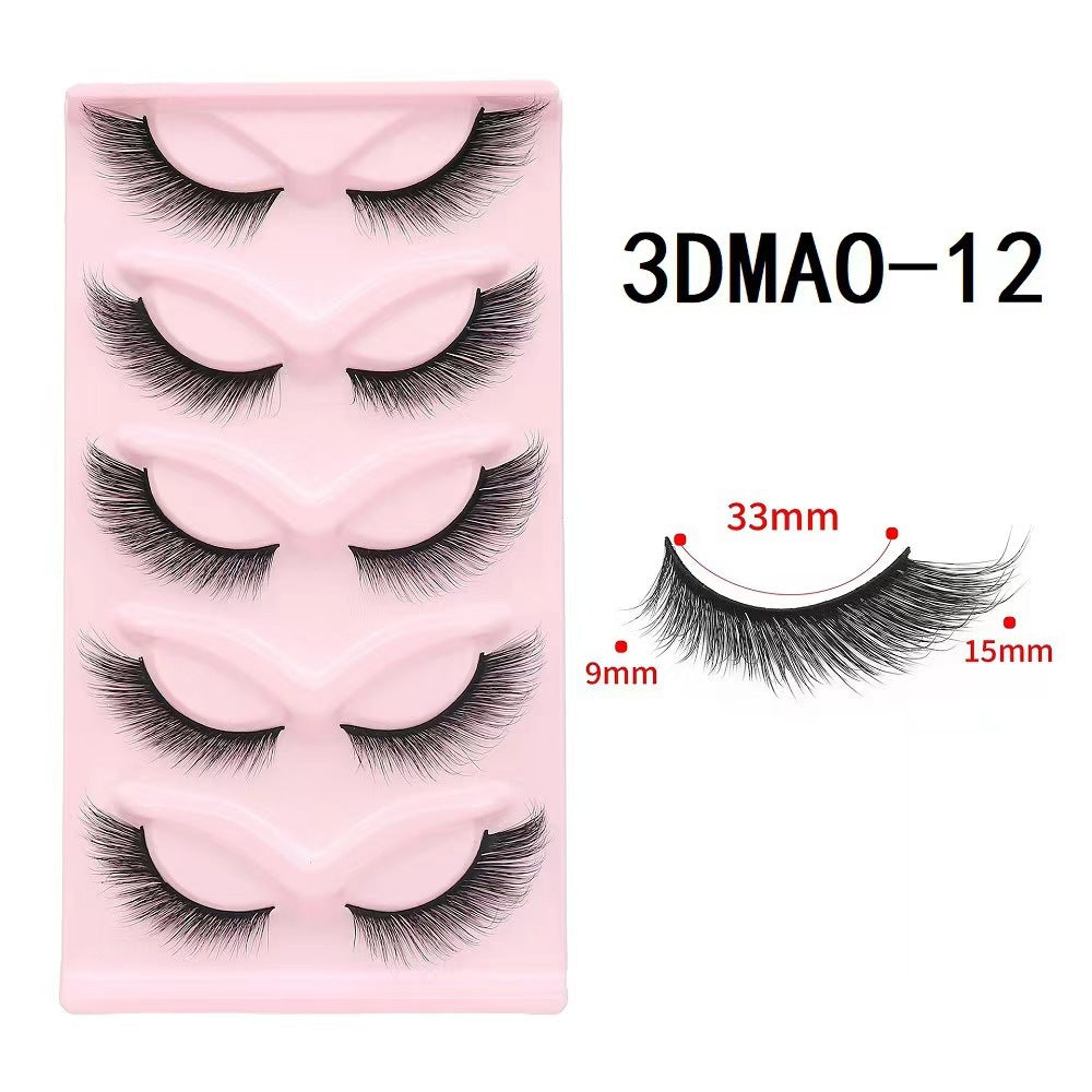 European and American style, cat-eye fox style, oblique false eyelashes, thick and natural style, one-piece black stem eyelashes